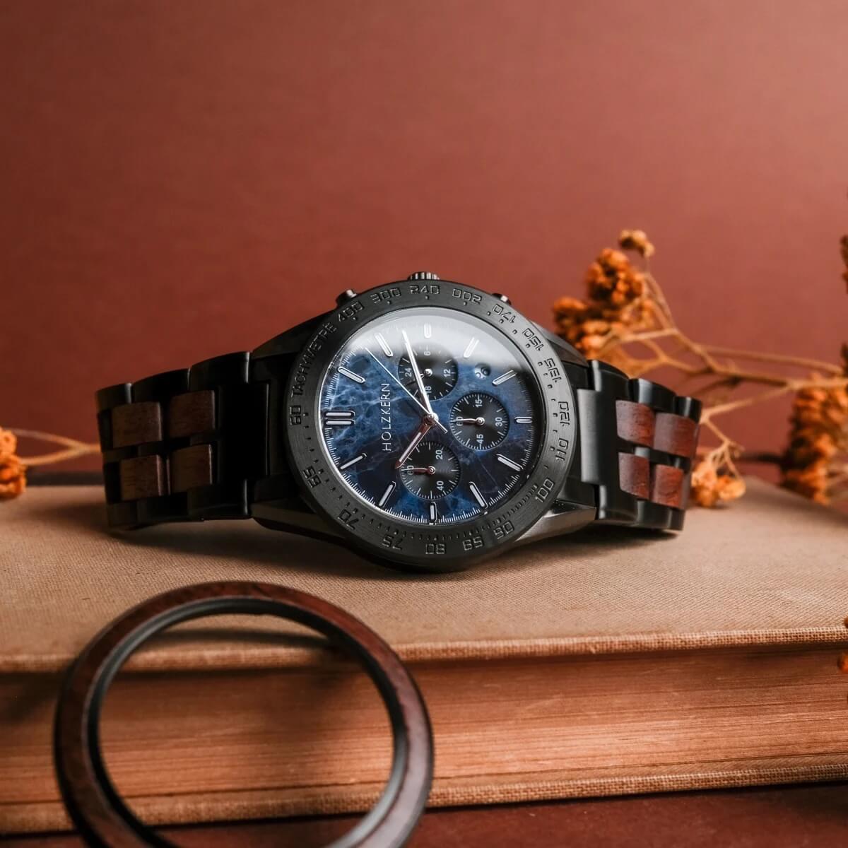 HOLZKERN | Space Dust Night Sky Herren Chronograph